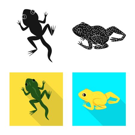 Vector design of wildlife and bog symbol. Collection of wildlife and reptile stock vector illustration.のイラスト素材