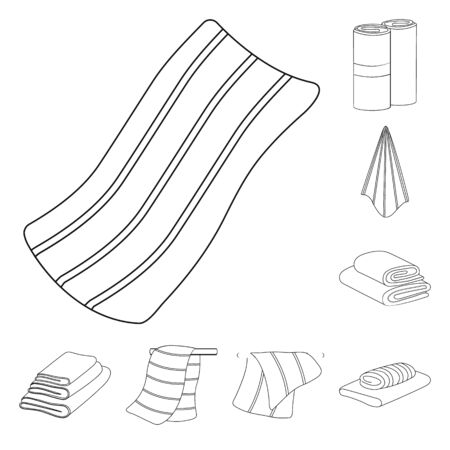 Vector design of fabric and hygiene icon. Set of fabric and bathroom stock symbol for web.のイラスト素材