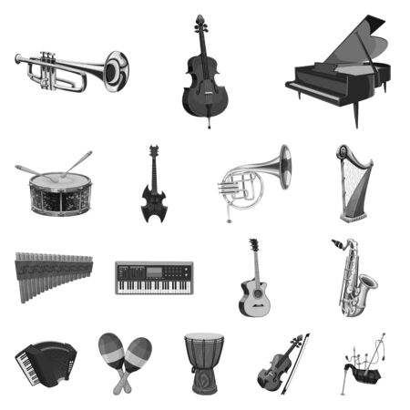 Vector design of music and tune sign. Set of music and tool stock symbol for web.のイラスト素材