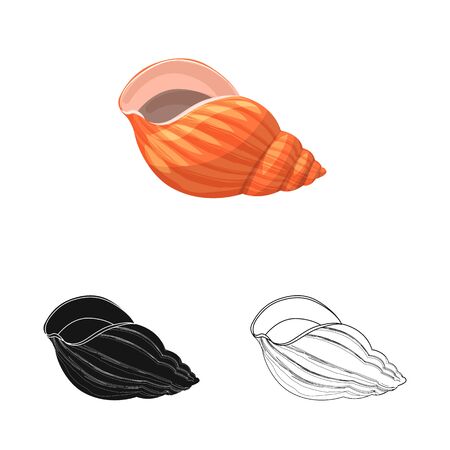 Isolated object of animal and decoration symbol. Set of animal and ocean stock symbol for web.のイラスト素材