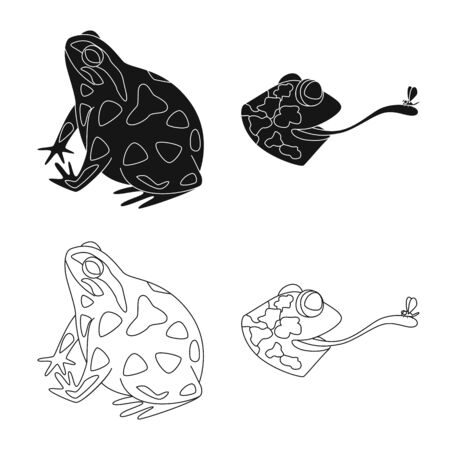 Isolated object of wildlife and bog icon. Collection of wildlife and reptile vector icon for stock.のイラスト素材