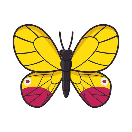 Isolated object of butterfly and yellow symbol. Set of butterfly and vivid stock symbol for web.のイラスト素材
