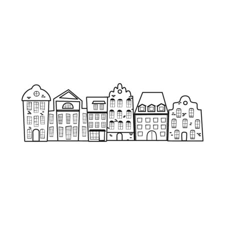 Isolated object of city and polish icon. Collection of city and castle stock vector illustration.のイラスト素材