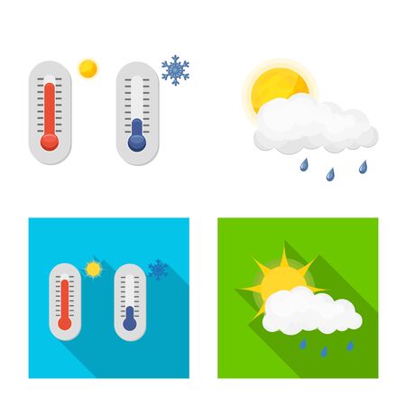 Isolated object of weather and climate icon. Collection of weather and cloud stock vector illustration.のイラスト素材