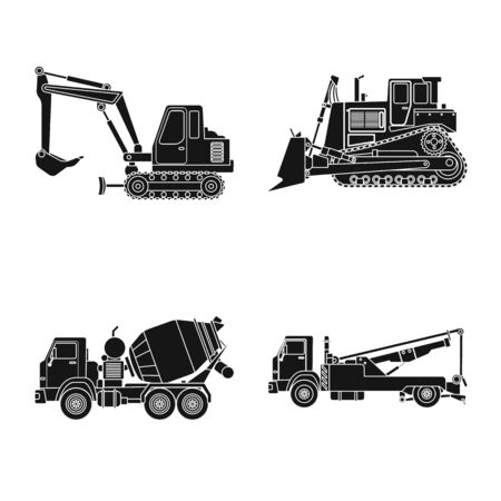 Vector illustration of build and construction symbol. Collection of build and machinery stock vector illustration.のイラスト素材