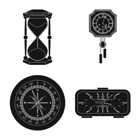 Isolated object of clock and time icon. Collection of clock and circle stock vector illustration.のイラスト素材