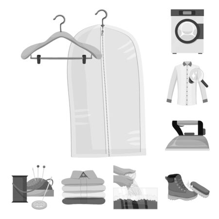 Vector illustration of laundry and clean symbol. Set of laundry and clothes stock vector illustration.のイラスト素材