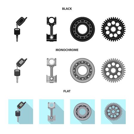 Vector design of auto and part. Set of auto and car vector icon for stock.のイラスト素材