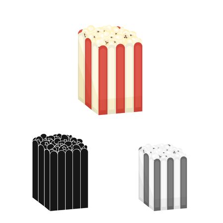 Vector illustration of pack and popcorn symbol. Set of pack and pop stock symbol for web.のイラスト素材