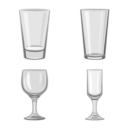 Vector illustration of capacity and glassware icon. Collection of capacity and restaurant stock vector illustration.のイラスト素材