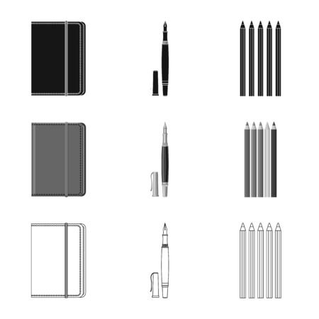 Isolated object of office and supply. Set of office and school vector icon for stock.のイラスト素材