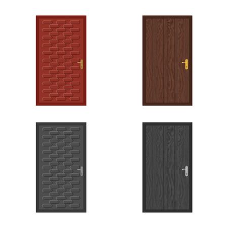 Isolated object of door and front. Set of door and wooden vector icon for stock.のイラスト素材