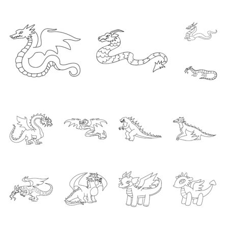 Vector design of asian and medieval sign. Set of asian and mythical stock symbol for web.のイラスト素材