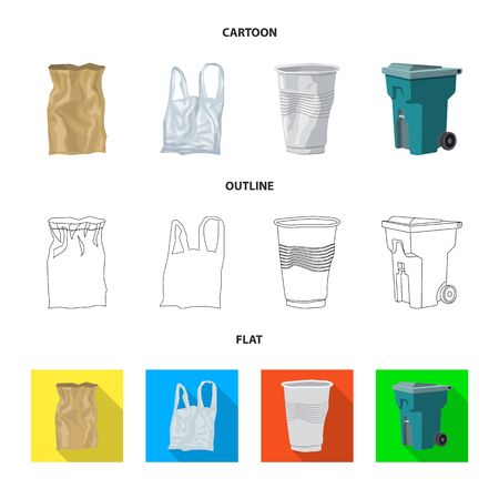 Isolated object of dump and sort logo. Collection of dump and junk stock symbol for web.のイラスト素材