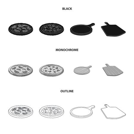 Isolated object of pizza and food icon. Set of pizza and italy vector icon for stock.のイラスト素材