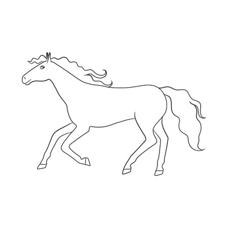 Vector design of steed and brown sign. Collection of steed and gallop stock vector illustration.のイラスト素材