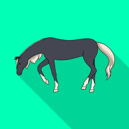 Vector illustration of running and horse sign. Collection of running and hoofed vector icon for stock.のイラスト素材