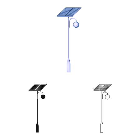 Isolated object of lamppost and solar sign. Set of lamppost and alternative stock vector illustration.のイラスト素材