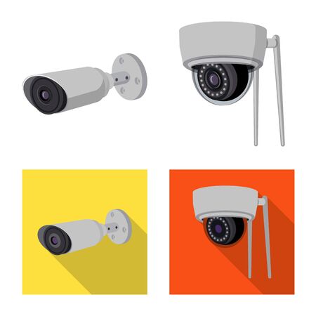 Isolated object of cctv and camera. Set of cctv and system stock vector illustration.のイラスト素材