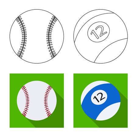 Vector illustration of sport and ball. Set of sport and athletic vector icon for stock.のイラスト素材