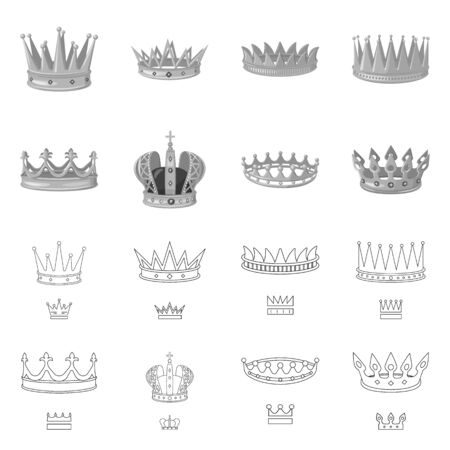 Vector design of medieval and nobility sign. Set of medieval and monarchy vector icon for stock.のイラスト素材