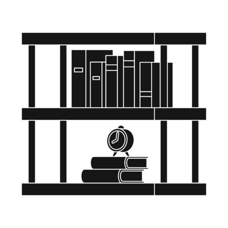 Vector illustration of bookshelf and book. Collection of bookshelf and bookcase vector icon for stock.のイラスト素材
