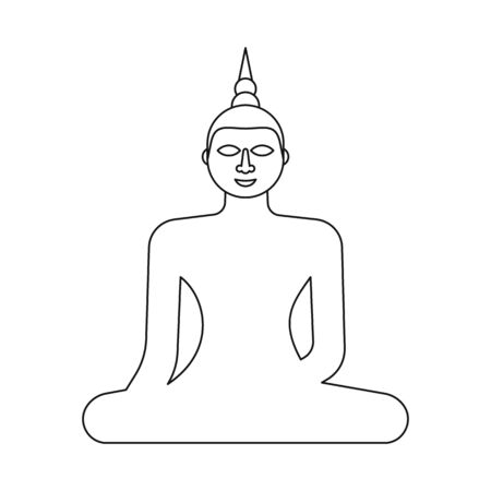 Vector illustration of buddha and gold icon. Collection of buddha and buddhism stock vector illustration.のイラスト素材