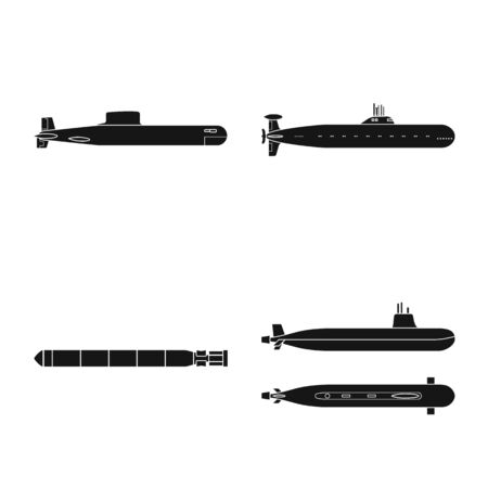 Isolated object of technology and fleet. Set of technology and navy stock vector illustration.のイラスト素材