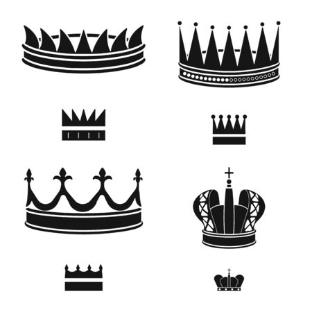 Vector illustration of king and majestic. Set of king and gold vector icon for stock.のイラスト素材