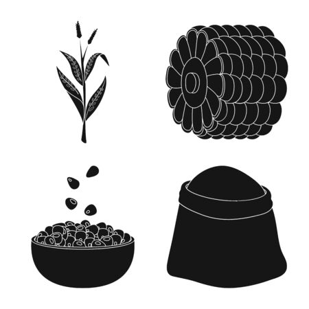 Vector design of organic and vegetarian. Set of organic and food vector icon for stock.のイラスト素材