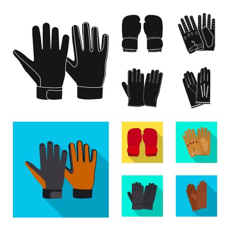 Vector design of glove and winter sign. Set of glove and equipment vector icon for stock.のイラスト素材