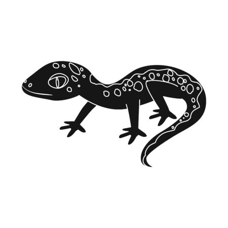Vector design of lizard and gray symbol. Collection of lizard and dragon stock vector illustration.のイラスト素材