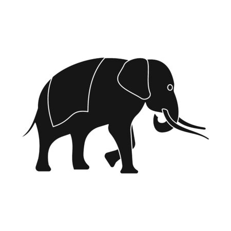 Isolated object of elephant and ride icon. Collection of elephant and asian stock symbol for web.のイラスト素材