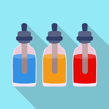 Vector illustration of liquid and vaping symbol. Set of liquid and bottle stock vector illustration.のイラスト素材
