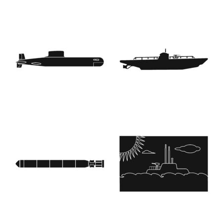 Vector illustration of technology and fleet sign. Collection of technology and navy stock symbol for web.のイラスト素材