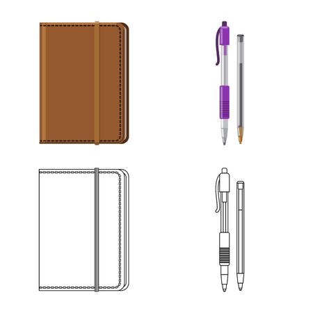 Isolated object of office and supply sign. Collection of office and school stock symbol for web.のイラスト素材