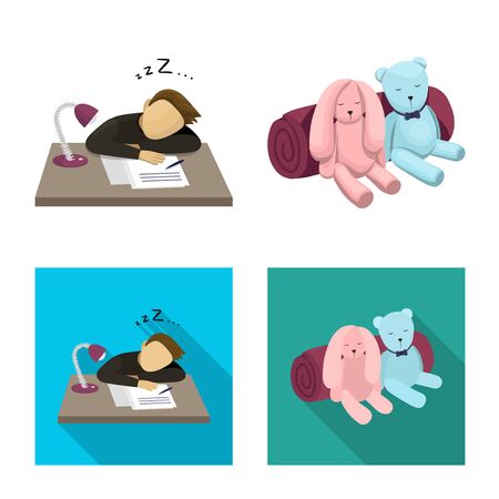 Vector illustration of dreams and night symbol. Set of dreams and bedroom stock vector illustration.のイラスト素材