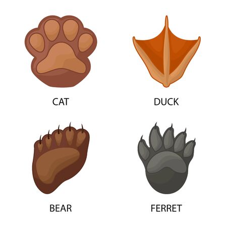 Vector illustration of animal and print symbol. Collection of animal and footprint vector icon for stock.のイラスト素材
