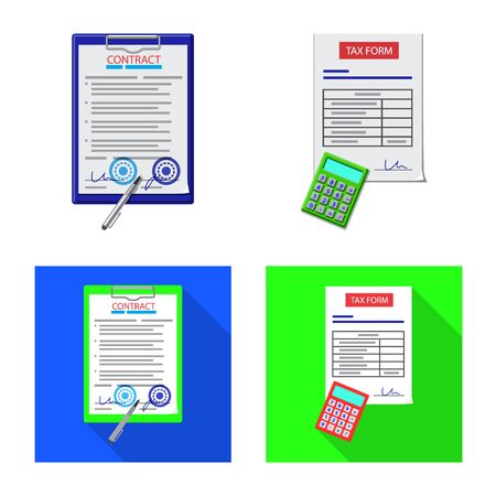 Vector illustration of form and document symbol. Collection of form and mark stock vector illustration.のイラスト素材