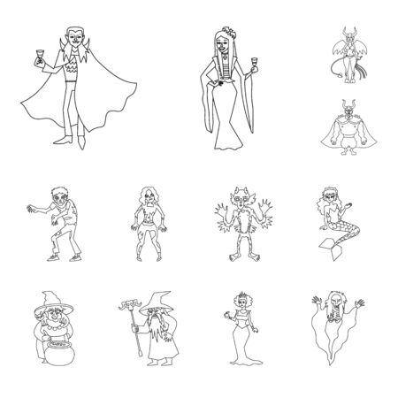 Isolated object of scary and phantom icon. Set of scary and horror stock vector illustration.のイラスト素材