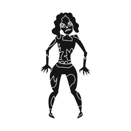 Vector design of zombie and woman icon. Collection of zombie and corpse stock symbol for web.のイラスト素材