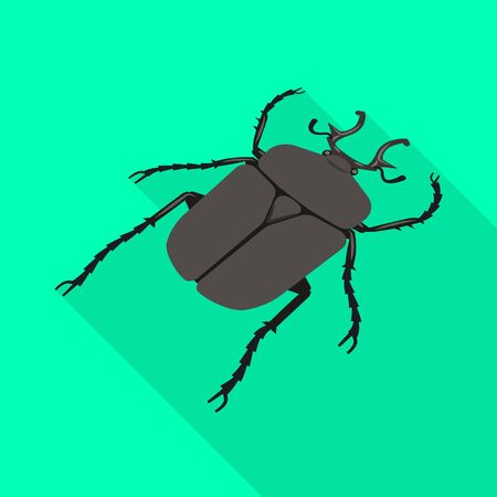 Vector design of beetle and bug sign. Set of beetle and summer stock symbol for web.のイラスト素材