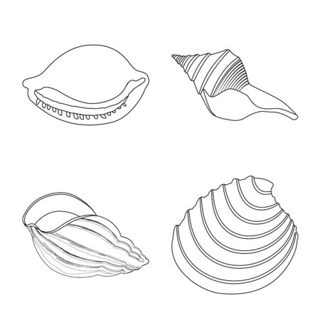 Vector design of exotic and seafood logo. Collection of exotic and aquatic stock vector illustration.のイラスト素材