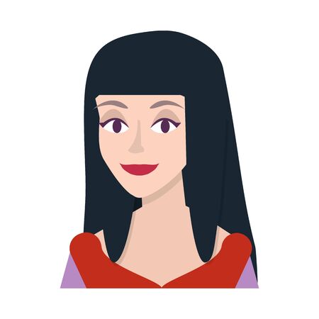 Vector design of face and girl icon. Set of face and happy vector icon for stock.のイラスト素材