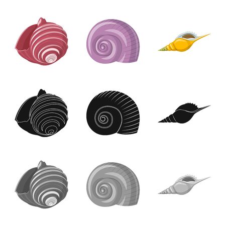Vector design of animal and decoration logo. Set of animal and ocean stock symbol for web.のイラスト素材