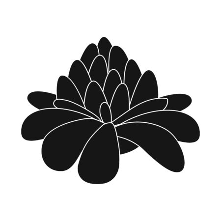 Vector illustration of flower and ginger symbol. Collection of flower and pink stock symbol for web.のイラスト素材