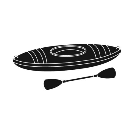 Vector design of canoe and boat logo. Set of canoe and kayak stock symbol for web.のイラスト素材
