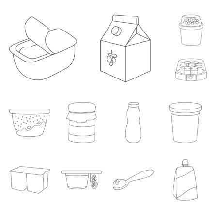 Isolated object of calcium and food logo. Set of calcium and product vector icon for stock.のイラスト素材