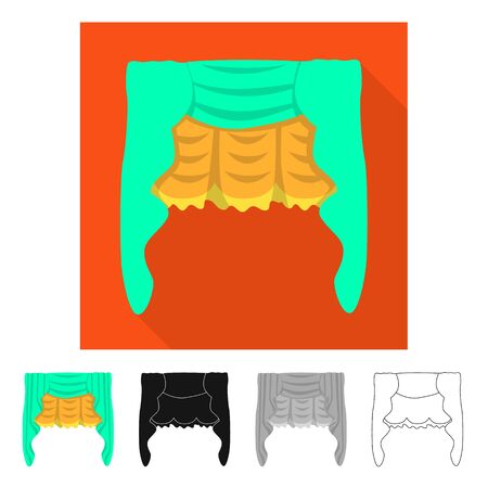 Vector design of curtain and window sign. Collection of curtain and textile stock symbol for web.のイラスト素材