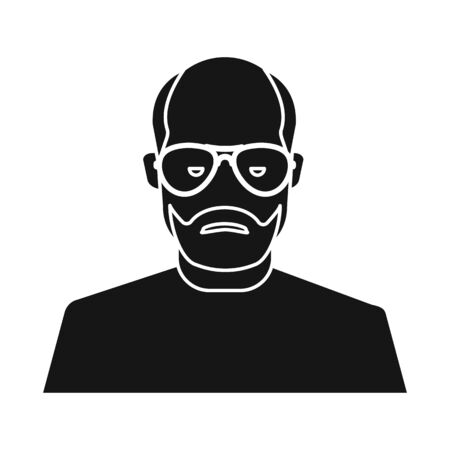 Vector design of man and glasses logo. Set of man and old stock symbol for web.のイラスト素材